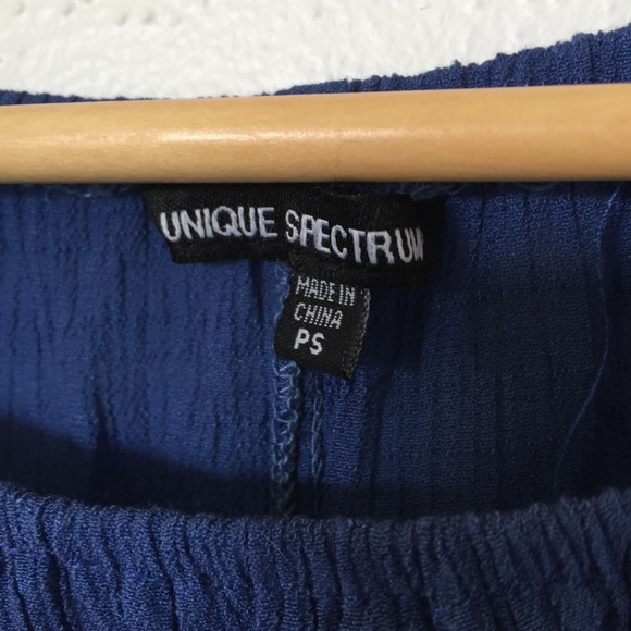 🌵UNIQUE SPECTRUM lace details blue blouse top - Picture 3 of 5